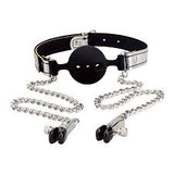 Ball Gag with Nipple Clamps - 69 Vibrations KenyaBall Gag with Nipple Clamps