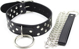 Submissive Neck Collar with Chain Leash