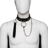 Submissive Neck Collar with Chain Leash