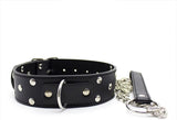 Submissive Neck Collar with Chain Leash