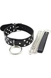 Submissive Neck Collar with Chain Leash